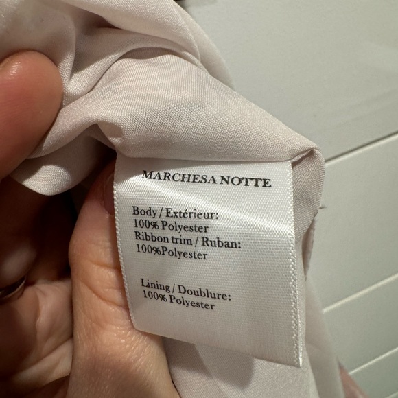 Marchesa Notte pink floral chiffon ruffle floral midi dress - Picture 7 of 8